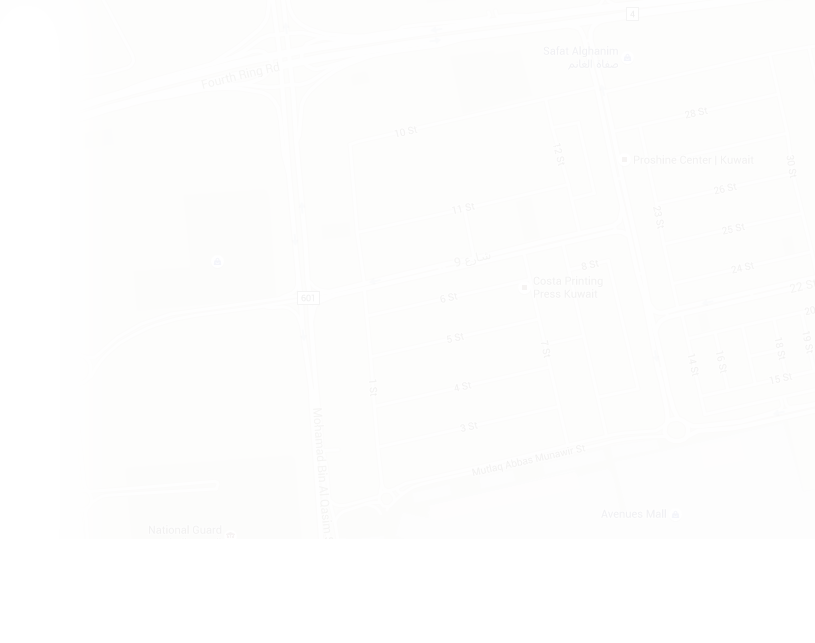 Map showing Costa Printing Press location in Al-Rai Industrial Area, Kuwait